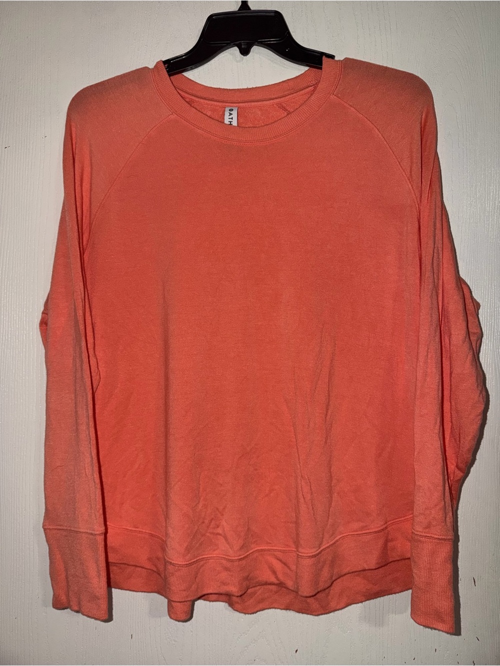 Athleta Mindset Sweatshirt Women 1X Coral Orange Modal Raglan Pullover